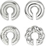 Chunky Gold Ear Cuffs for Women, Non Piercing Cartilage Earrings - Silver