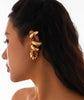 Chunky Gold Ear Cuffs for Women, Non Piercing Cartilage Earrings - view 2