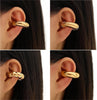 Chunky Gold Ear Cuffs for Women, Non Piercing Cartilage Earrings - view 3