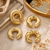 Chunky Gold Ear Cuffs for Women, Non Piercing Cartilage Earrings - view 5
