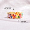 Rainbow Ring, Baguette Ring, Colorful Eternity Band Rings for Women, Emerald Cut Cubic Zirconia Cocktail Rings, Wedding Bands for Women, Colorful - view 3