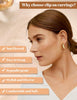 3Pairs Clip on Earrings for Women Trendy Chunky Hoops Fake Earrings - view 2