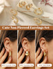 3Pairs Clip on Earrings for Women Trendy Chunky Hoops Fake Earrings - view 4