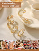 3Pairs Clip on Earrings for Women Trendy Chunky Hoops Fake Earrings - view 5