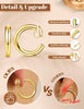 3Pairs Clip on Earrings for Women Trendy Chunky Hoops Fake Earrings - view 6