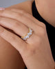 14K Gold Plated Pear Love Eternity Rings for Women Gold Cubic Zirconia Ring Bridal Eternity Wedding Band Ring - view 2