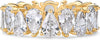 14K Gold Plated Pear Love Eternity Rings for Women Gold Cubic Zirconia Ring Bridal Eternity Wedding Band Ring - view 3