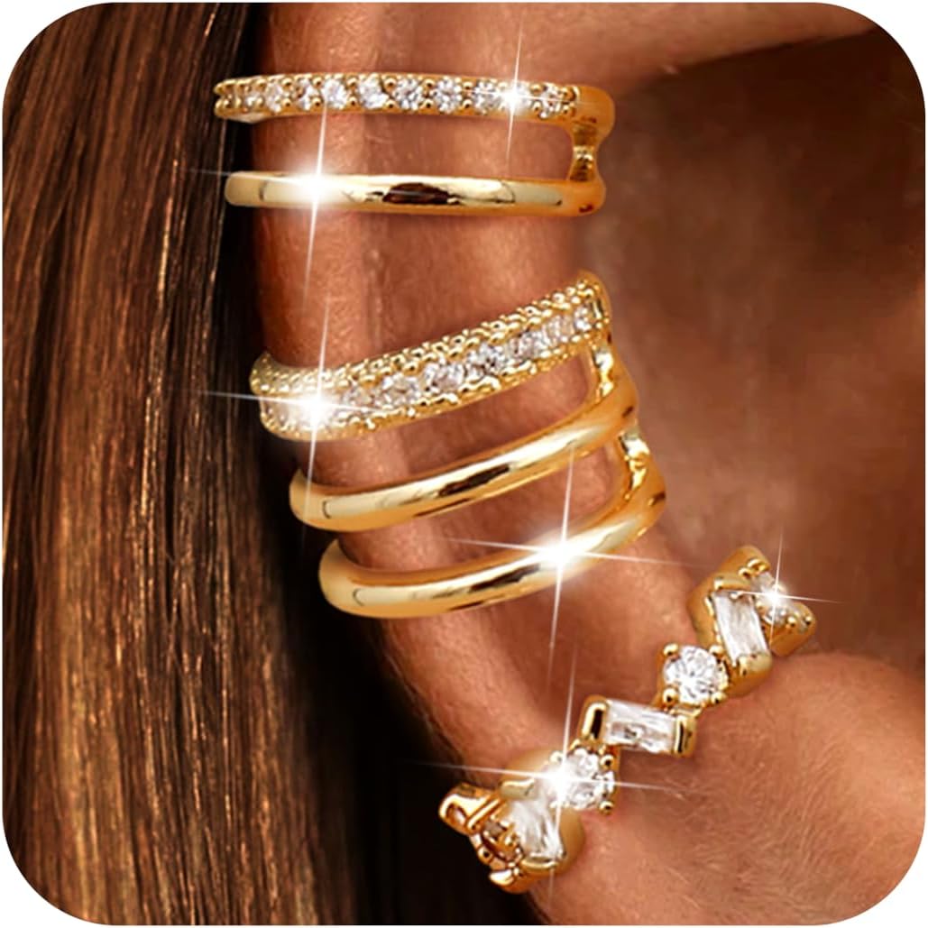 Ear Cuffs Non-Piercing for Women Cute Small Clip-On Cartilage Earrings - main view
