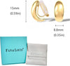 Clip On Earrings, Gold Silver Chunky Gold Small Huggie Hoops Clip-On Earrings for Women Trendy Non-Pierced Ears Lightweight Teen - view 5