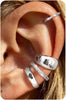 4Pairs 14K Gold Plated Ear Cuff Earrings for Women Non Piercing Jewelry - White Gold plated Tone-Chic