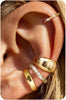 4Pairs 14K Gold Plated Ear Cuff Earrings for Women Non Piercing Jewelry - 16K Gold Tone-Chic