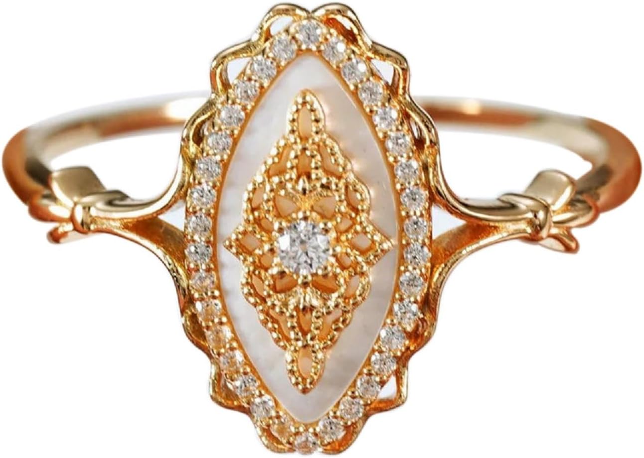 Simple Wave Lace Ring Women's Personalized Vintage Court Style Ring, Gold Rings for Women, Promise Rings for Her - main view