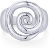 14K Gold Plated Chunky Swirl Rings for Women - Statement Spiral Ring - Bold Swirl Bands - Stainless Steel 7