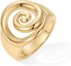 14K Gold Plated Chunky Swirl Rings for Women - Statement Spiral Ring - Bold Swirl Bands - view 3