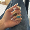 Geometric Oval Statement Ring for Women Open Band Wrap Finger Rings - view 3