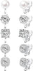 Cubic Zirconia Clip on Earrings - Women Comfortable Non Pierced Stud Earrings for Wedding and Dance Competitions, Clip-on Earrings Silver Gold - main view
