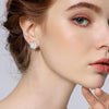 Cubic Zirconia Clip on Earrings - Women Comfortable Non Pierced Stud Earrings for Wedding and Dance Competitions, Clip-on Earrings Silver Gold - view 4