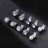 Cubic Zirconia Clip on Earrings - Women Comfortable Non Pierced Stud Earrings for Wedding and Dance Competitions, Clip-on Earrings Silver Gold - view 6