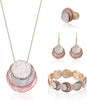 4 PCS Western Turquoise Jewelry for Women Boho Vintage Navajo Pearl Necklace Earring Bracelet Ring Set Country Cowgirl Accessories for Gift - T-Pink