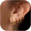 Small Gold Huggie Hoop Earrings Set for Women Stackable - main view