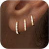 Small Gold Huggie Hoop Earrings Set for Women Stackable - 3 Pairs-Gold-8mm 9mm 10mm