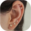 5 Pairs 14K Gold Plated Stud Earrings for Women, CZ Multiple Piercing Set