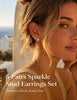 5 Pairs 14K Gold Plated Stud Earrings for Women, CZ Multiple Piercing Set - view 2