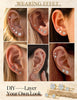 5 Pairs 14K Gold Plated Stud Earrings for Women, CZ Multiple Piercing Set - view 5