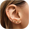 5 Pairs 14K Gold Plated Stud Earrings for Women, CZ Multiple Piercing Set