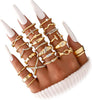 25 Pcs Gold Stackable Ring Set for Women, Chunky Knuckle Finger Midi Rings, Silver Simple Stacking Cute Rings Pack Trendy Stuff Jewelry Gift - 23 Gold sparkling rings