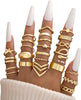 25 Pcs Gold Stackable Ring Set for Women, Chunky Knuckle Finger Midi Rings, Silver Simple Stacking Cute Rings Pack Trendy Stuff Jewelry Gift - view 2