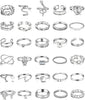 25 Pcs Gold Stackable Ring Set for Women, Chunky Knuckle Finger Midi Rings, Silver Simple Stacking Cute Rings Pack Trendy Stuff Jewelry Gift - 30 Silver snake rings