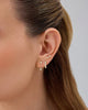 18K Gold Plated 3 Pairs Earrings for Women, Stud Huggie Piercing Set - view 3