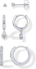 18K Gold Plated 3 Pairs Earrings for Women, Stud Huggie Piercing Set - view 7