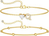 Initial Heart Diamond Anklets for Women - Gold Q