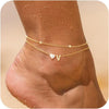 Initial Heart Diamond Anklets for Women - Gold V