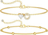 Initial Heart Diamond Anklets for Women - Gold O