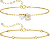 Initial Heart Diamond Anklets for Women - Gold B