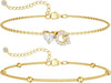 Initial Heart Diamond Anklets for Women - Gold G