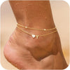 Initial Heart Diamond Anklets for Women - Gold Y