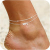 Initial Heart Diamond Anklets for Women - Silver H