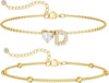 Initial Heart Diamond Anklets for Women - Gold D