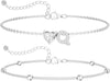 Initial Heart Diamond Anklets for Women - Silver Q