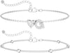 Initial Heart Diamond Anklets for Women - Silver G