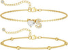 Initial Heart Diamond Anklets for Women - Gold S