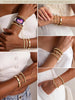 Gold Bracelets Set for Women with 14K Gold Plated Sterling Silver Chunky Cuff Bracelet Stackable Gold Bangles Bracelet - view 4