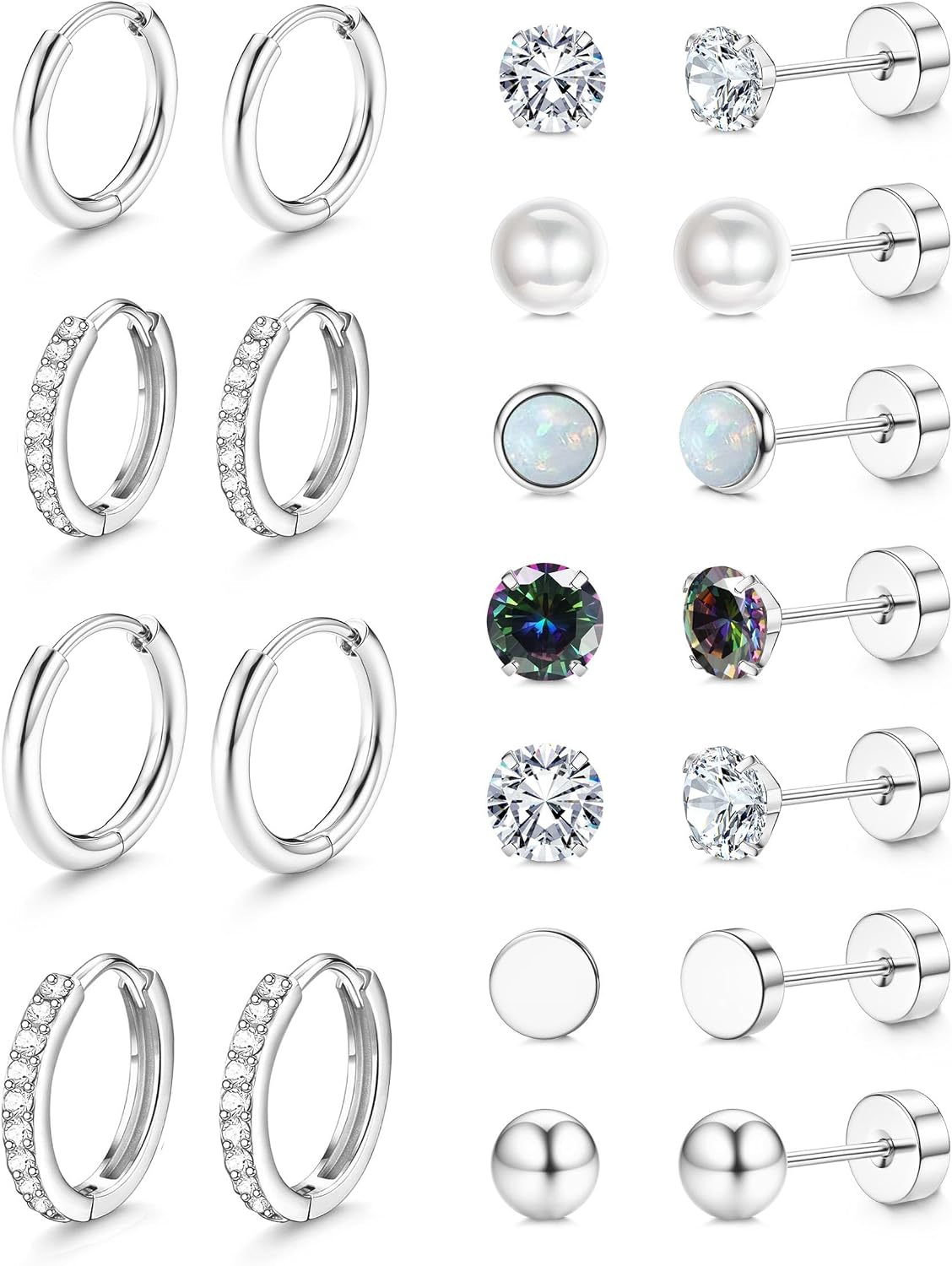 Flat Back Earrings for Women Earring Studs Hoops - main view