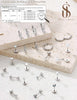 Flat Back Earrings for Women Earring Studs Hoops - view 3