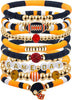 Game Day Football Charm Bracelet Stackable Sports Jewelry for Moms and Dads Football Fans - Orange