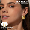 12mm Wide Thick Sterling Silver Hoop Earrings - view 2